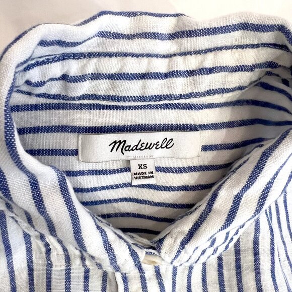 Madewell Striped Dolman Cropped Collared Button Up Shirt - Picture 6 of 13